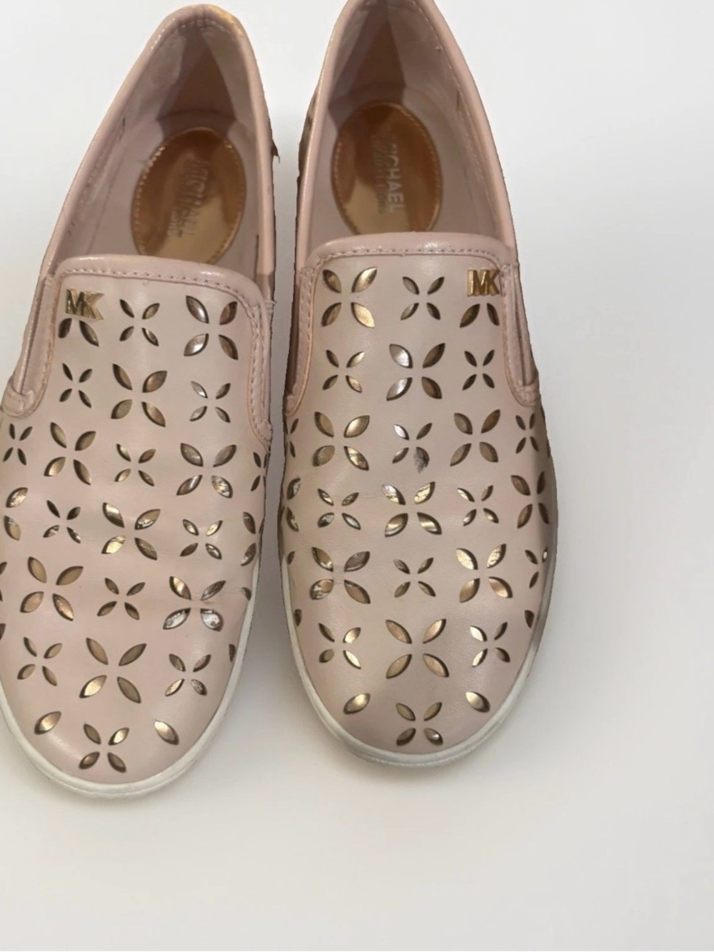 Michael Kors Blush Pink Perforated Slip-On Sneakers